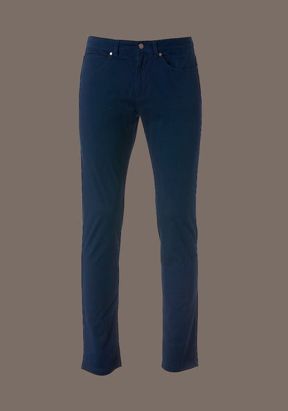 Clique Tunn Twill bomullsbyxa med stretch (Mörk Marin)